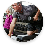Man exercising with a dumbbell